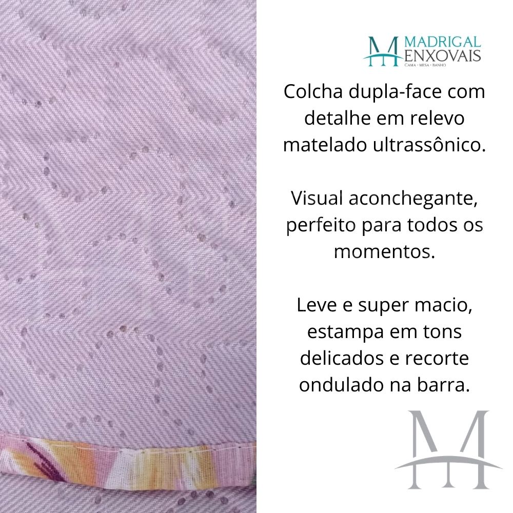 Colcha Casal Patchwork Ultrasonic Dyuri 03 Peças Apucarana