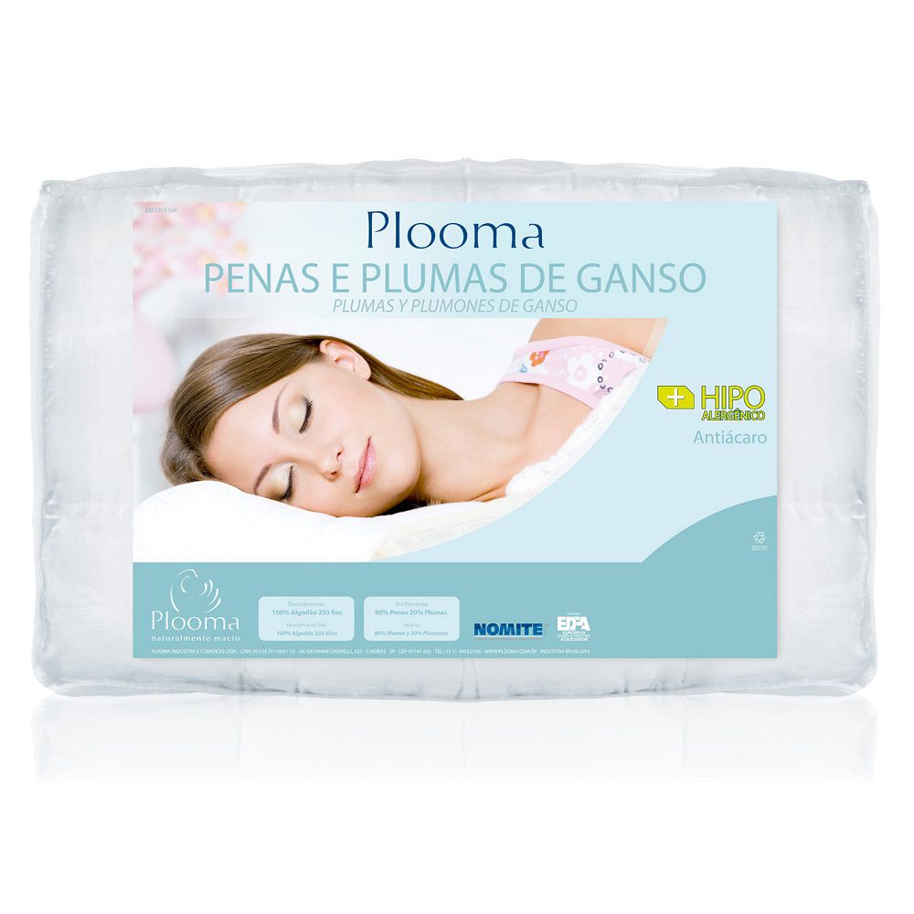 Pillow Top Plooma Queen 80% Penas 20% Plumas de Ganso Nomite