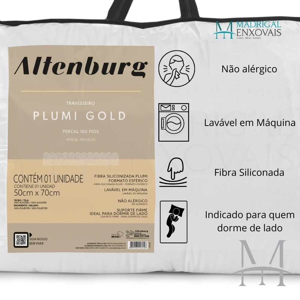 Travesseiro Altenburg Plumi Gold 180 Fios Toque de Plumas