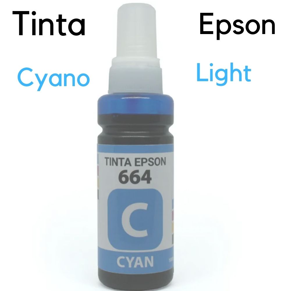 TINTA EPSON REFIL 644 CYAN LIGHT 100 ML. ML110 / L120 / L200 / L210 / L220 / L355 / L365 / L455 / L555 / L565 / L375 / L575 / L1300 / L395 / L495 / L396