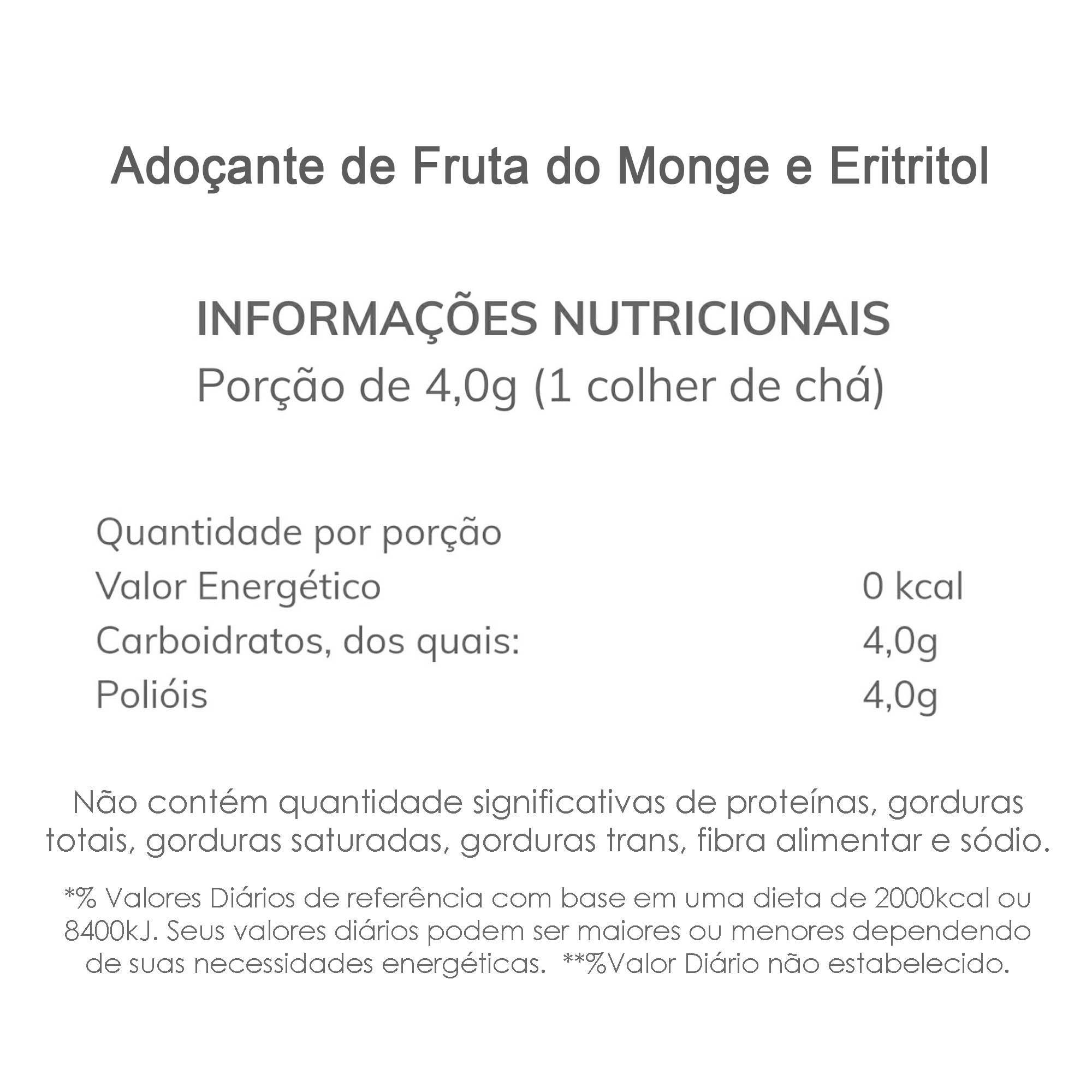 Adoçante de Fruta do Monge e Eritritol (Monk Fruit + Erythritol) 1 kg  - TLC Tudo Low Carb