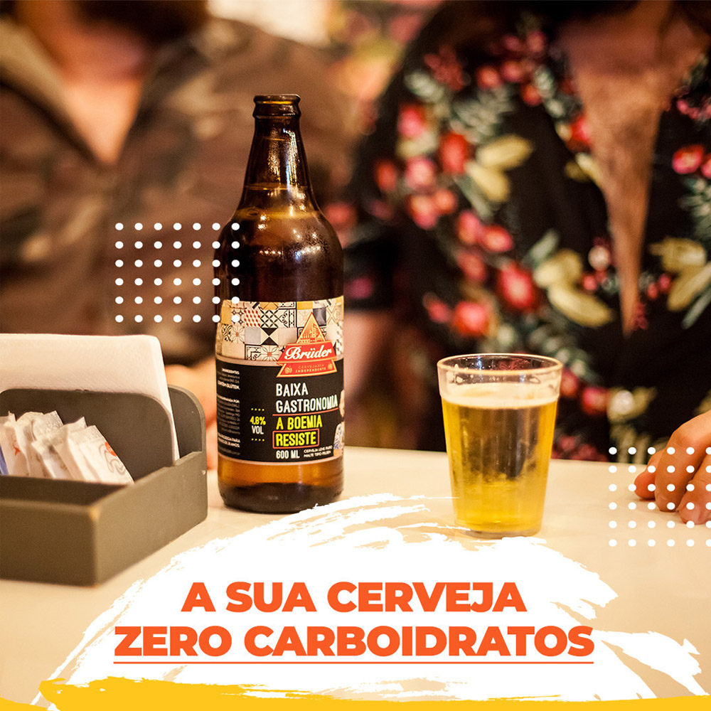 Kit Cervejas Baixa Gastronomia Bruder 600 ml (6 unidades) - TLC Tudo Low Carb