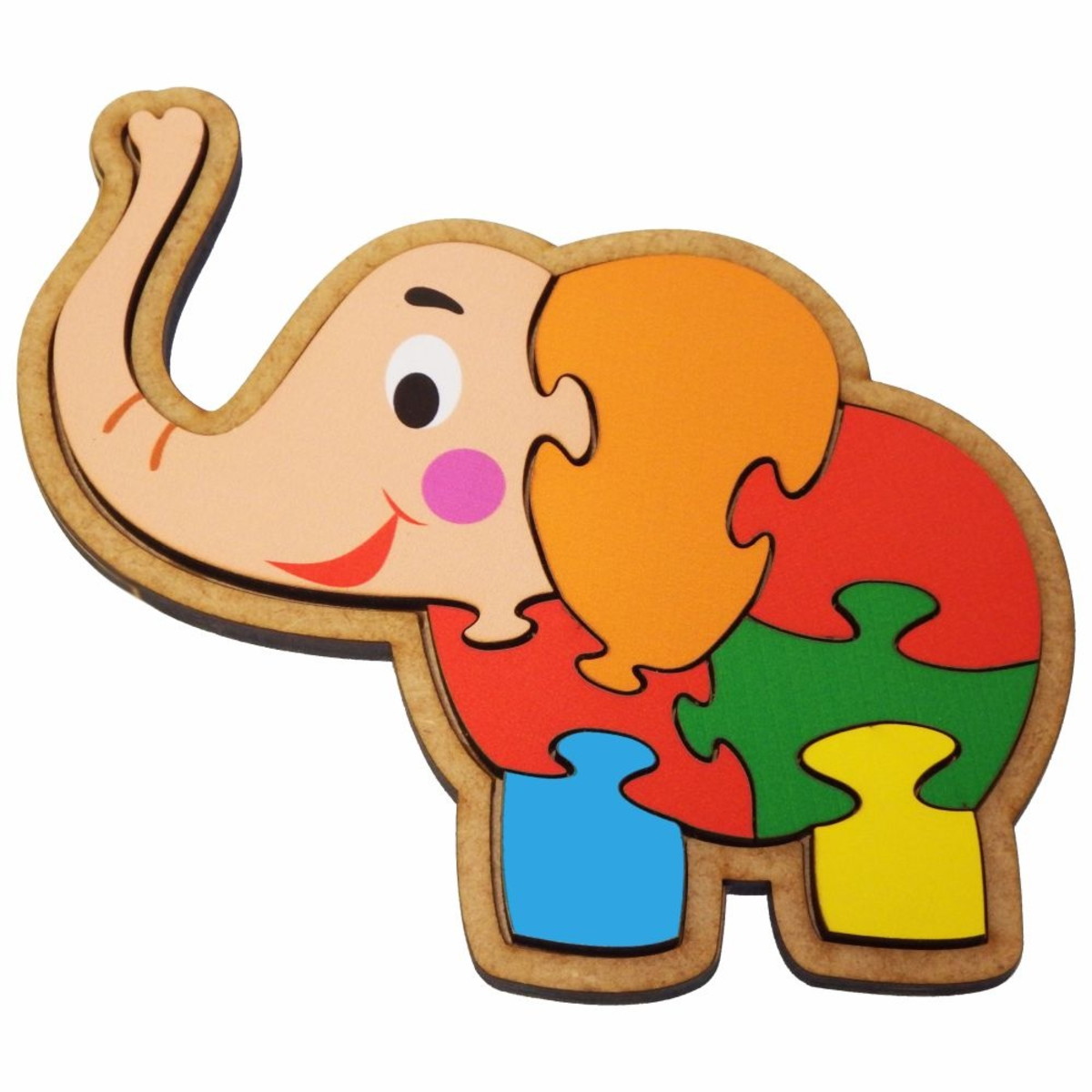 Quebra Cabeça Pedagógico Elefante/Elefantinho Montessori Encaixe - 81.8 - MN