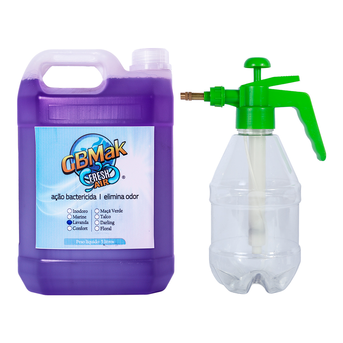 Kit De Limpeza 1 Pulverizador 1,5 Litros + 1 Bactericida 5 Litros