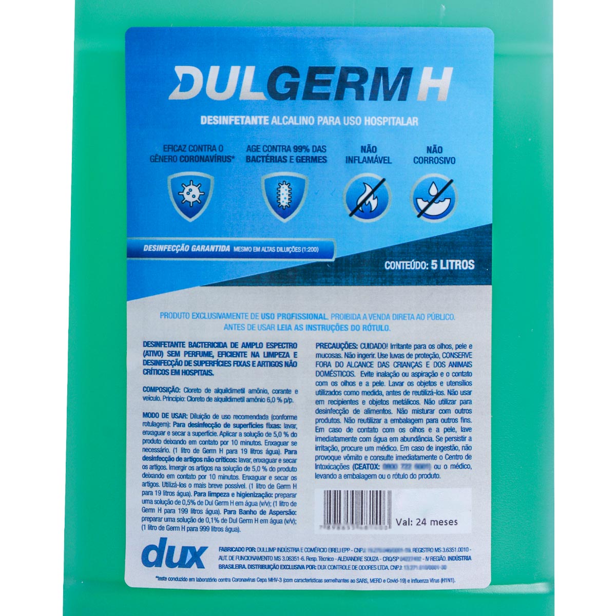 Kit Dux Defender Dul Germ H 5 Litros + Pulverizador Elétrico 20 litros SuperAgri