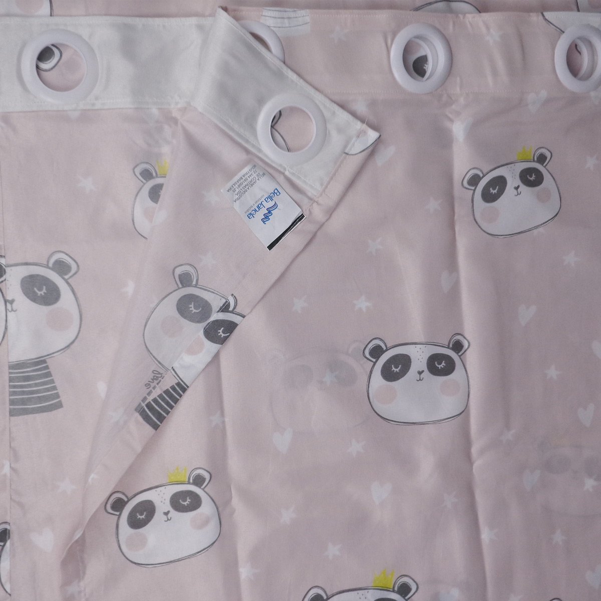 Cortina Infantil Blackout Uni Colorê Love Panda 2,60 x 1,70 Bella Janela
