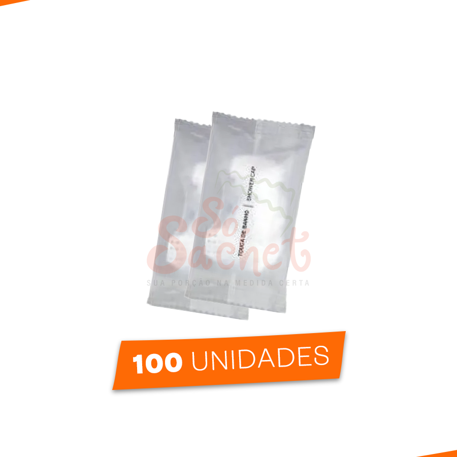 KIT 100 UNIDADES TOUCAS DE BANHO INDIVIDUAL EMBALADA HARUS