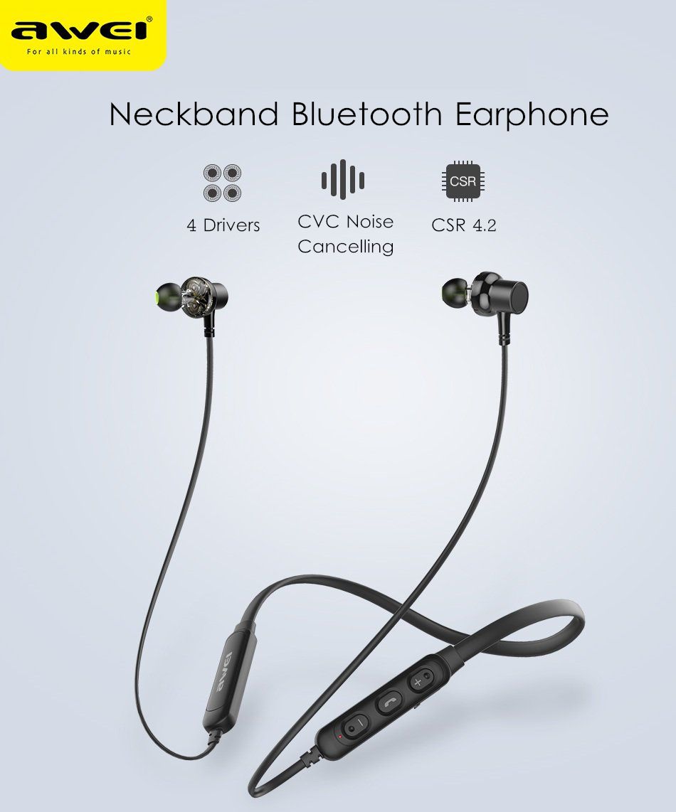 G20BL Awei Fone de Ouvido Bluetooth Sport Earphone