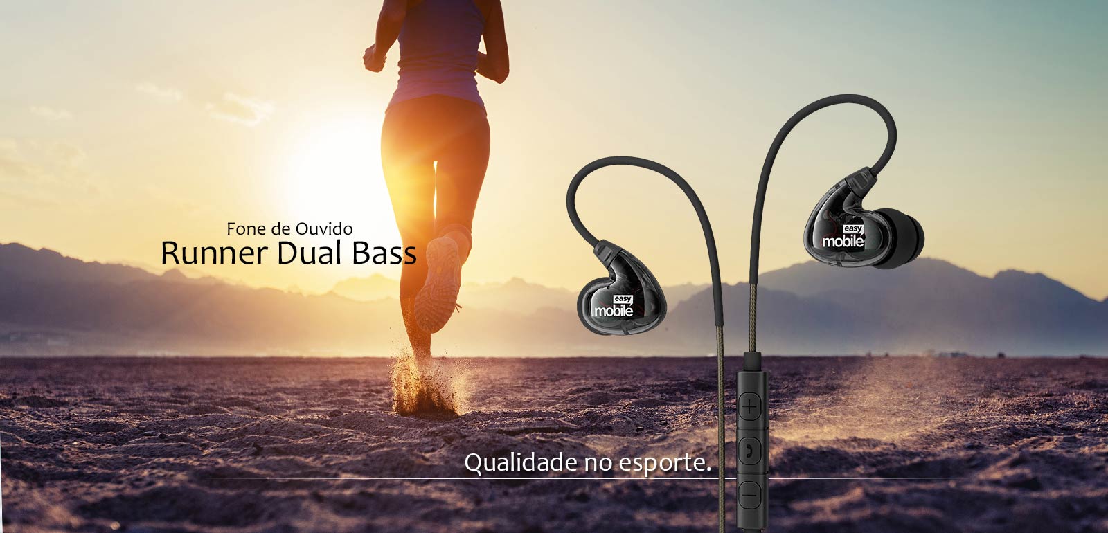 Runner Dual Bass Fone de Ouvido Easy Mobile Sport Headphone