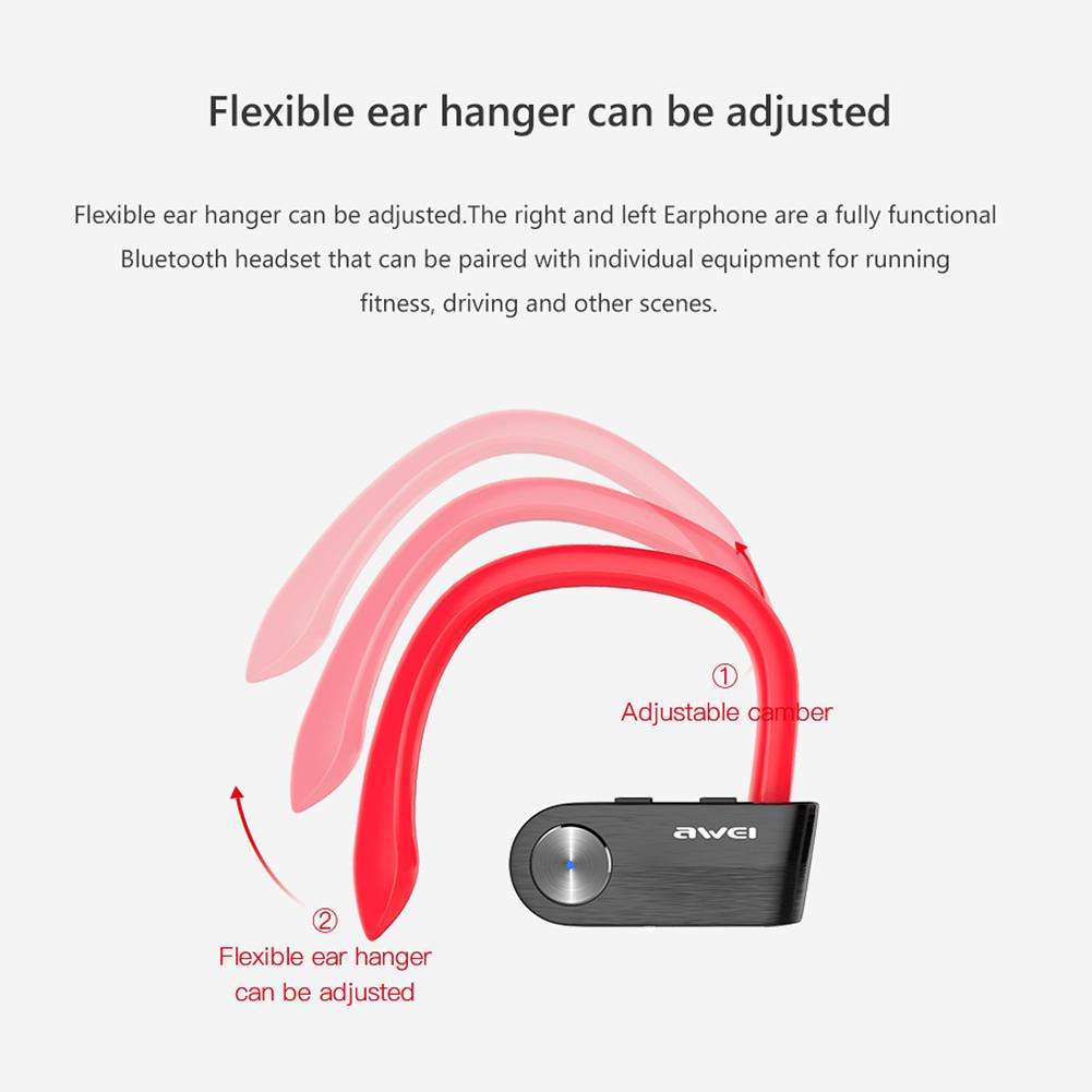 Awei T2 Fone de Ouvido Bluetooth para Sport - Preto/Vermelho
