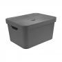 Caixa Organizadora Cube 32 Litros Com Tampa 46 x 36 x 24,5cm Cinza - Ou
