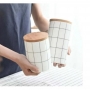 Kit Pote/Potiche Cerâmica c/ Tampa Bambu Turim Branco 2pç - Lyor