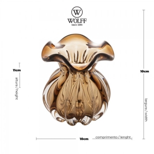 Vaso Murano Italy Marrom 10x11cm - Wolff