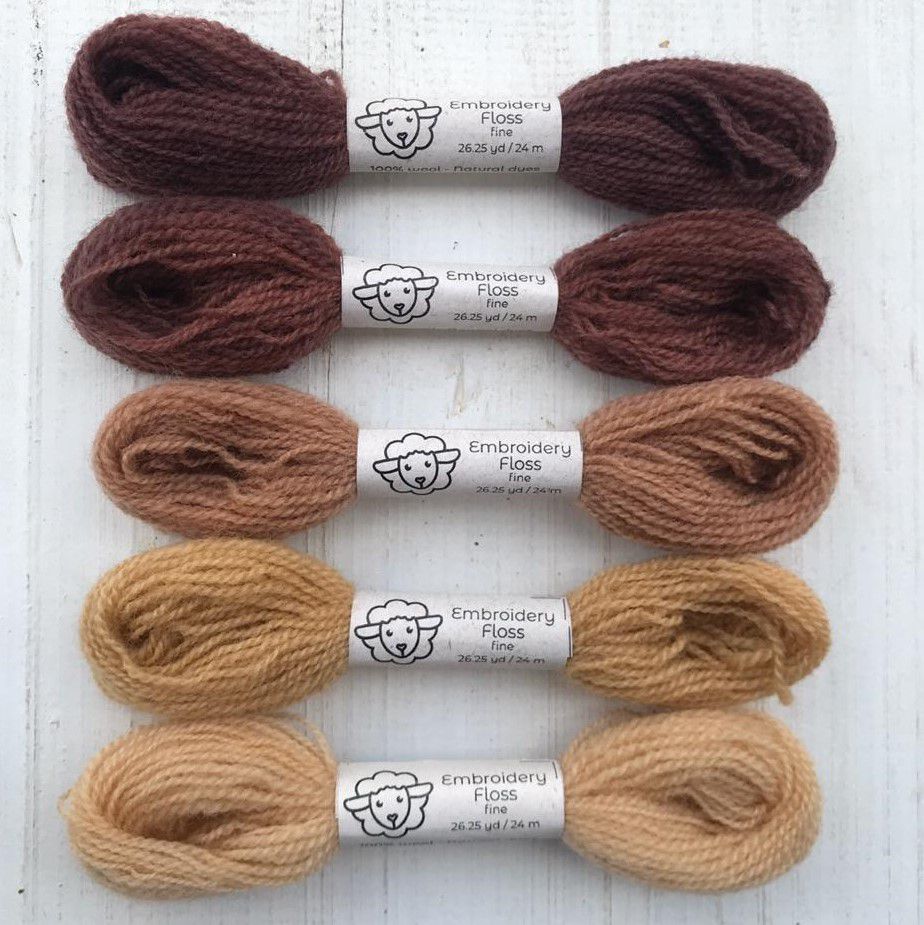 Fio de lã para bordado - Fine Naturals - Kits de cores