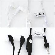 Kit com 2 peças Fone de ouvido preto e branco com microfone para celular Inova