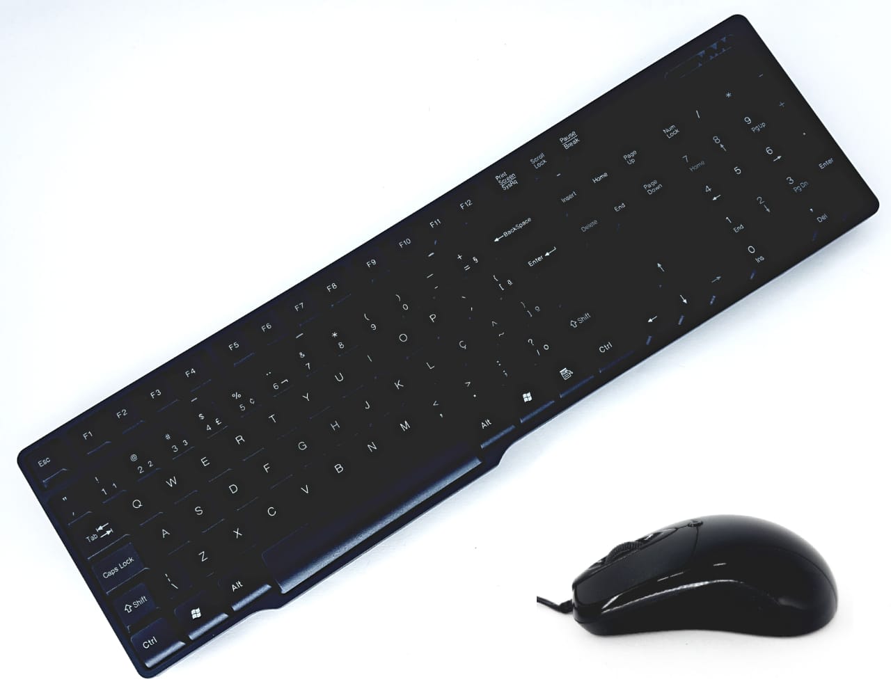 Kit com 5 teclados abnt2 e mouses opticos com fio preto novo