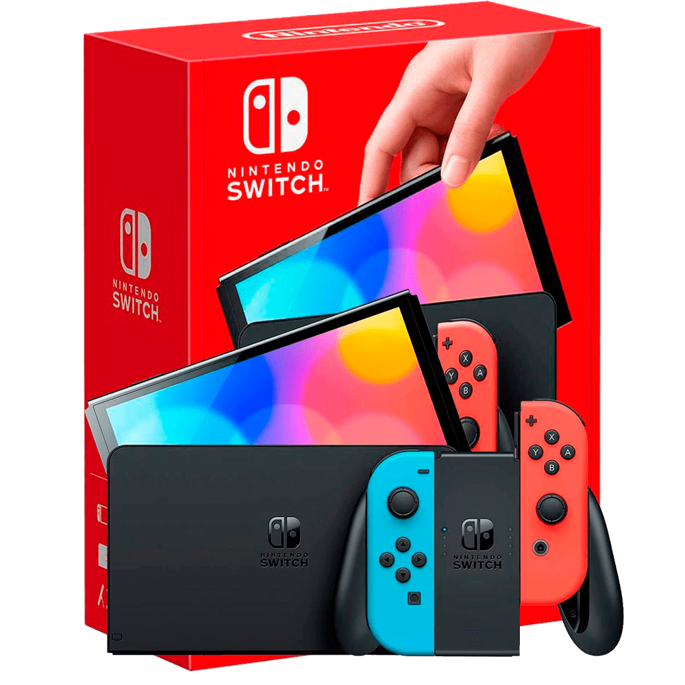 Console Nintendo Switch OLED - Azul Neon e Vermelho Neon