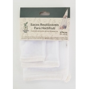 Kit Saco Reutilizável Hortifruti Agora Sou Eco - 3 unidades