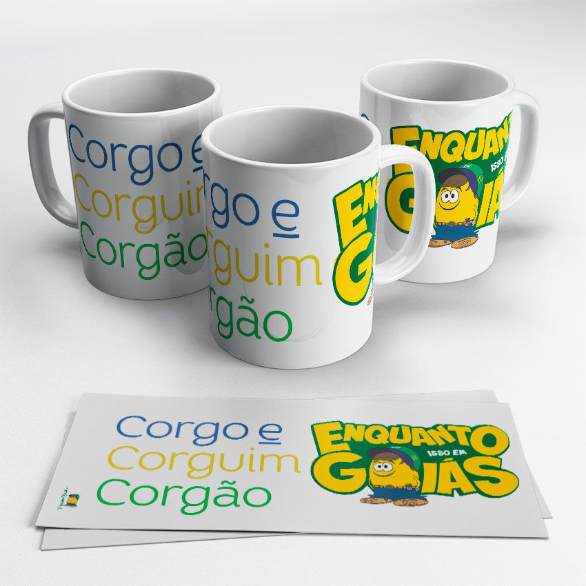 Caneca Somos Todos Goiás - Corgo, Corguin e Corgão