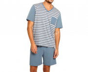 Pijama Masculino Curto Listrado Bolso Algodão Lupo 28156-001