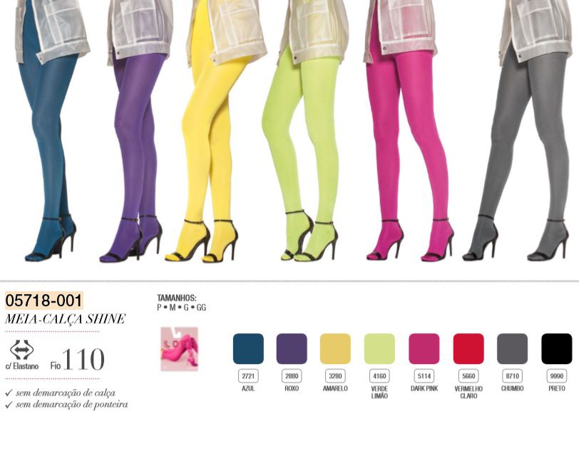 Meia Calça Trend Shine Fio 110 Lupo Colorida Fashion 5718-001