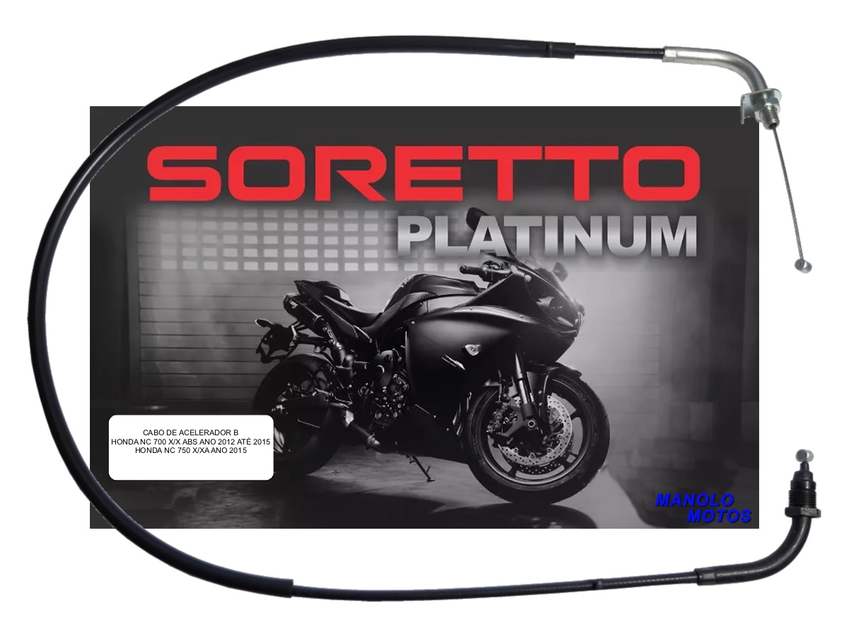 Cabo Soretto Platinum acelerador B NC 700, NC 750 2012-2015  - Manolo Motos