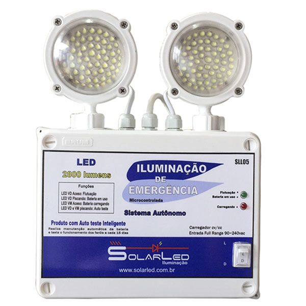 Luminária de Emergência SolarLED Plus - 3000 Lúmens - SLL05 - Auto Teste Inteligente