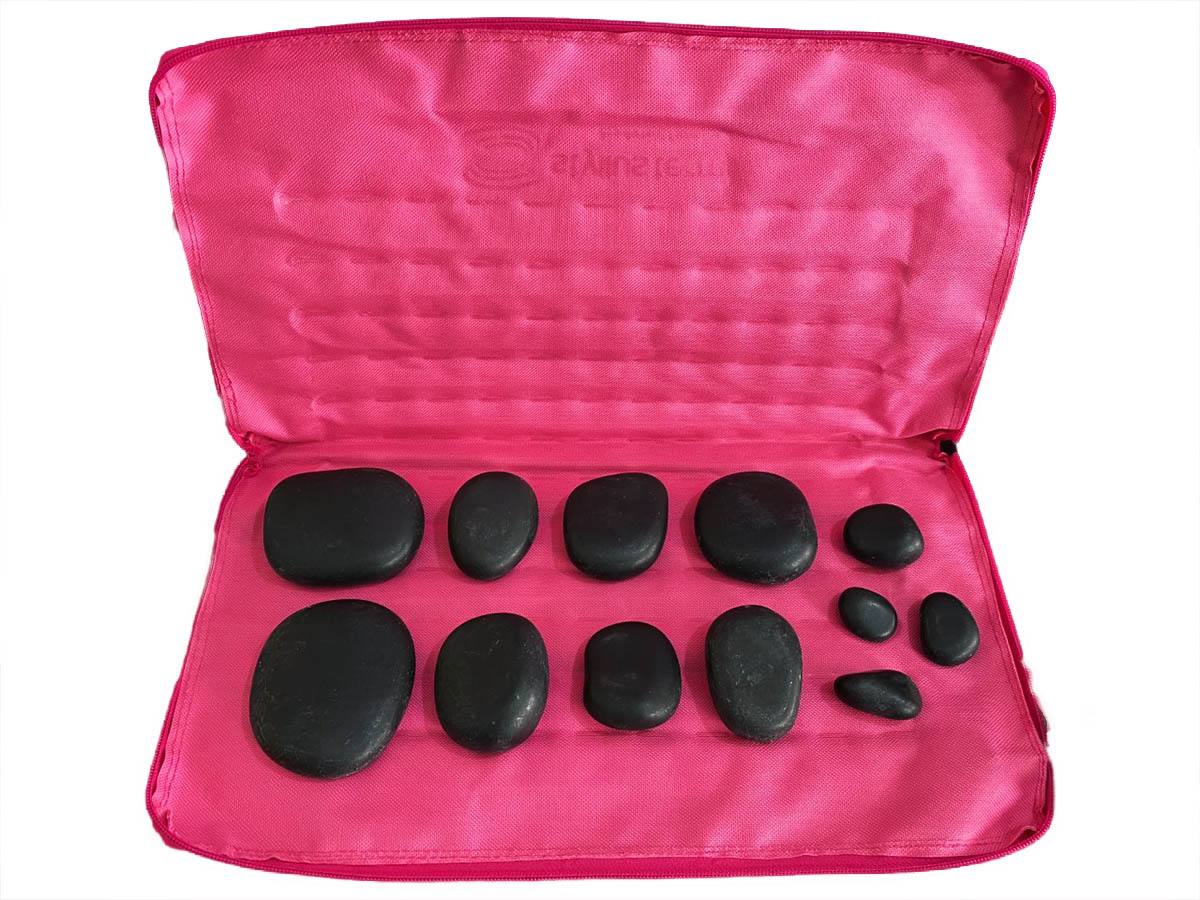 Kit para Massagem Rosa Completo Pedras Quentes e Acessórios