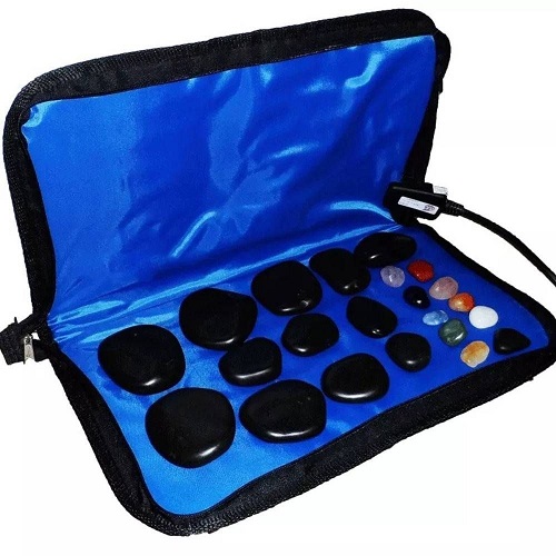 Kit para Massagens com Pedras Quentes c/ Bolsa Aquecedora