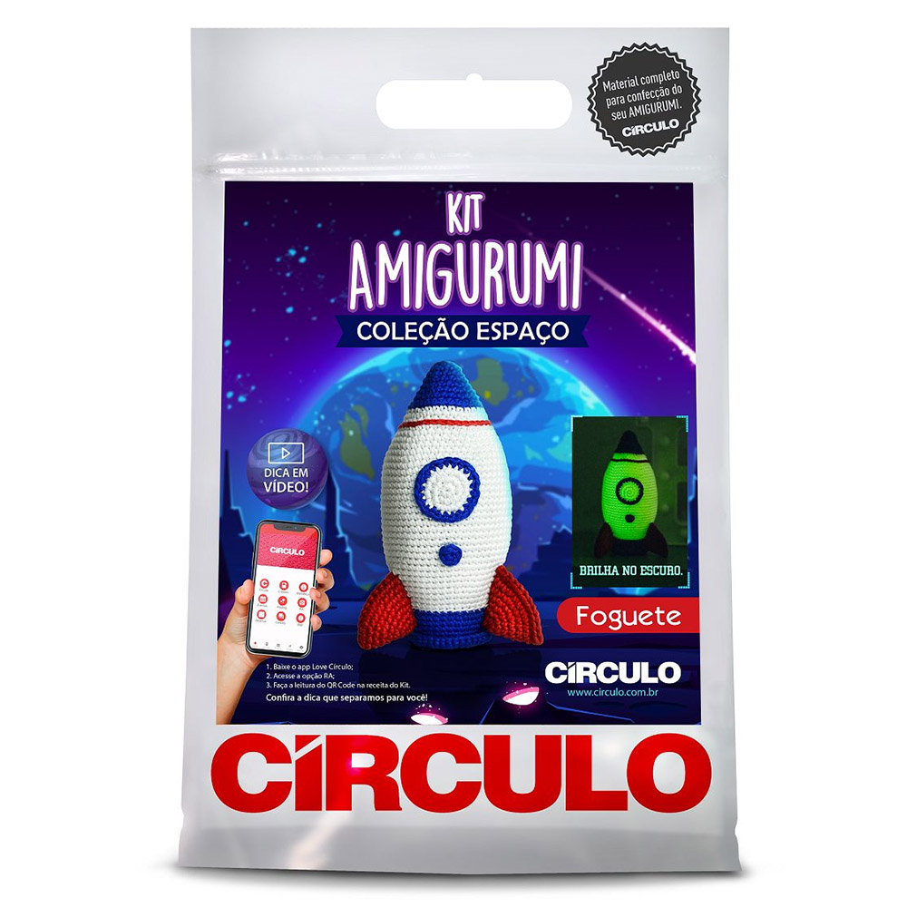Kit Amigurumi Espaço Círculo - Foguete