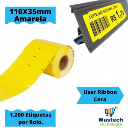 Etiquetas de Preço Prateleira/Gondola 110X35mm/1200 etiquetas