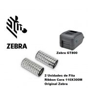 Fita Ribbon Zebra 110X300M Cera Preto - Caixa com 2 Unidades
