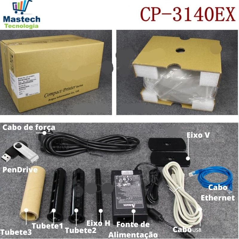 Impressora de Etiquetas Argox CP-3140EX 300DPI/USB/Serial/Ethernet