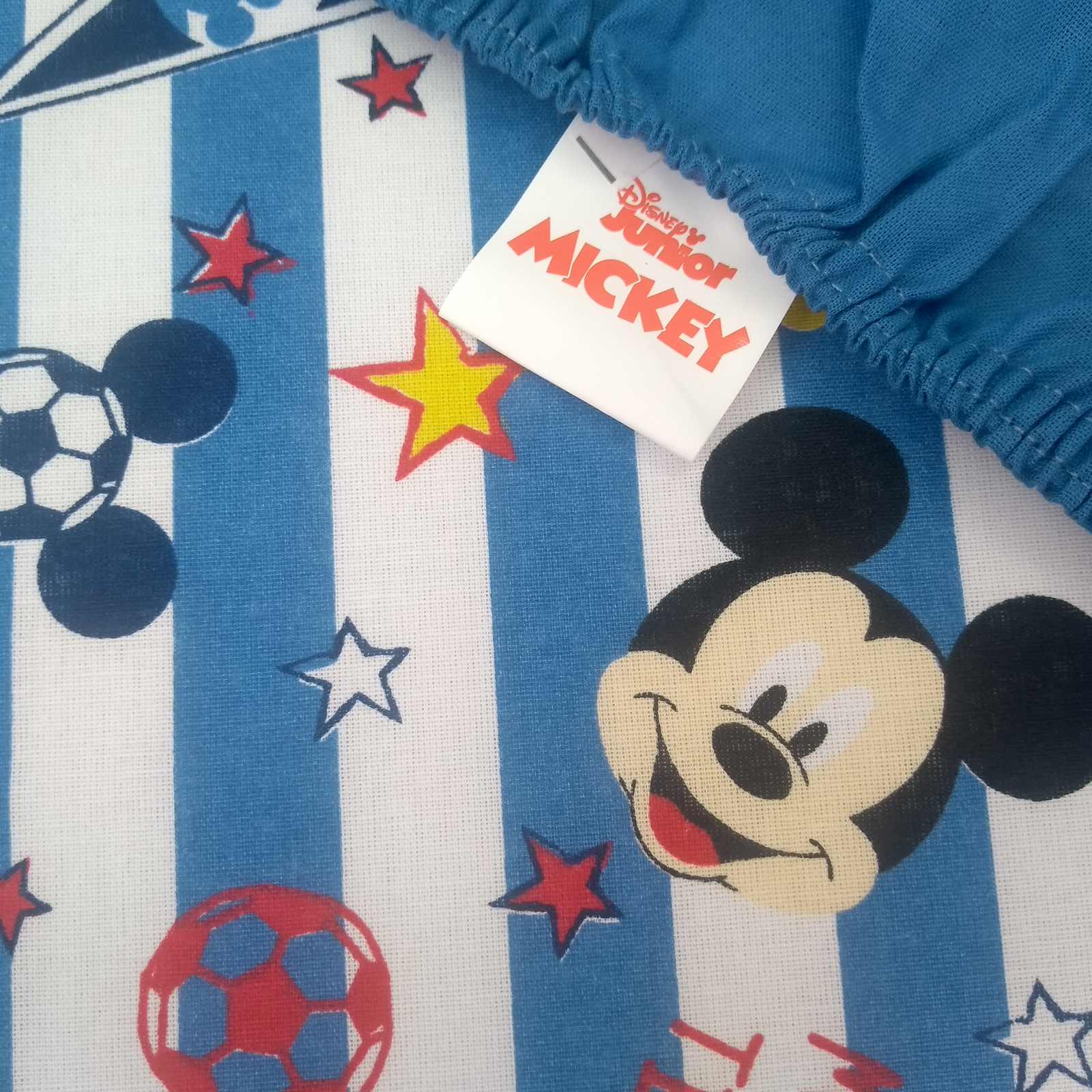 Kit Coordenado Solteiro Menino Infantil Edredom Jogo de Cama Completo Mickey Disney 4 Peças Azul