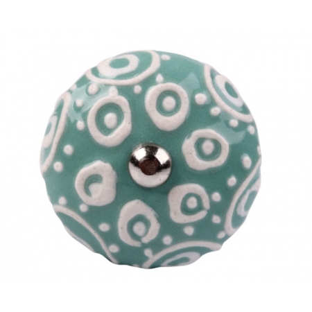 Puxador de Gaveta-Cerâmica-Sobrepor-Verde-Vênus-3078