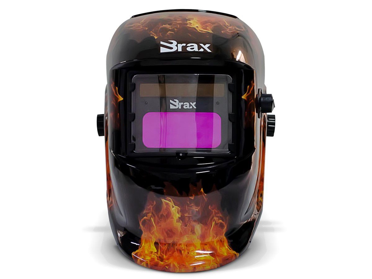 Kit 1 Máscara De Solda Automática Com Regulagem Customizada Exterminador Brax + 10 Disco de corte para Aço e Aço Inox 4 1/2" Start