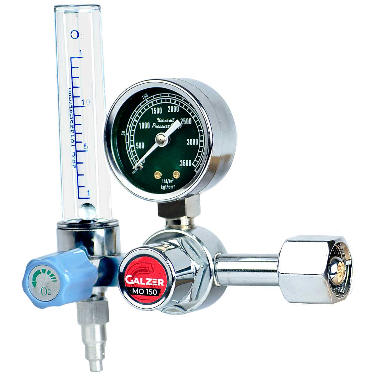 Regulador De Pressão Para Cilindro De Oxigênio Medicinal Com Fluxômetro MO-150 - Galzer