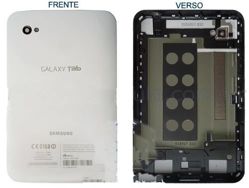 Tampa Traseira Carcaça Tablet Samsung GT P1010 Com aro Lateral Original Wifi 