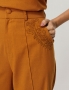 Calca Pantalona em Linho com Detalhe de Renda Unique Chic