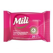 Lenço Umedecido de Higiene íntima MILI- 1 Pacote com 20 Unidades