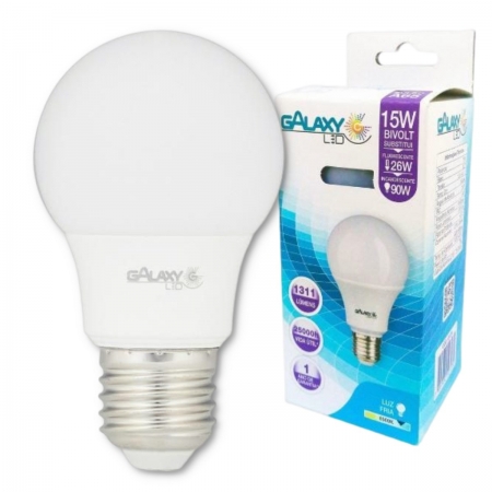 Lampada LED Bulbo A60 - 15W - Branco Frio 6500k - Bivolt - E27 - Galaxy LED