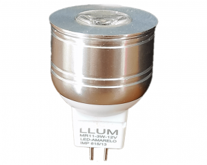 Lâmpada POWER LED MR11 - 3W 12V - LED Amarelo - LLUM