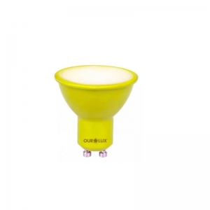 Lâmpada Super Led Mr16 4w Bivolt Gu10 Colors Amarelo OUROLUX