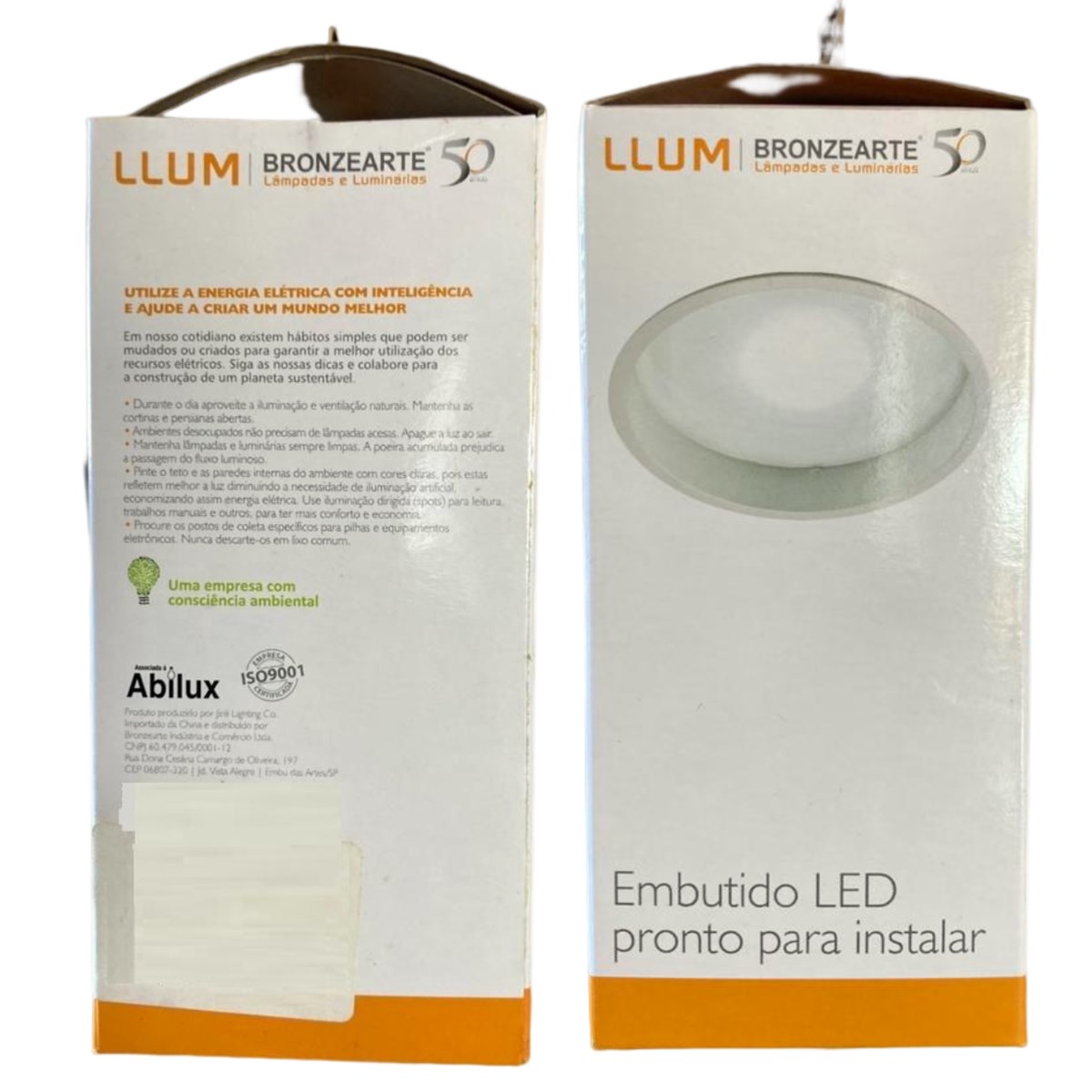 Kit 3 - Luminaria Embutir LED Inside Recuada Redonda - 10W - 6400K - Luz Branca - 127V