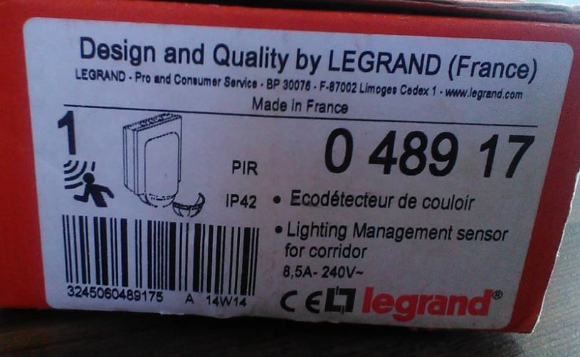 Sensor de Iluminação Presença Sobrepor PIAL LEGRAND 048917