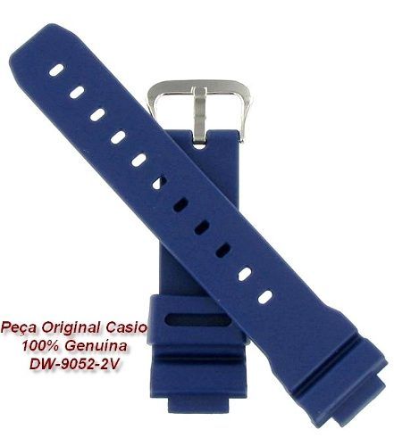 Pulseira Casio Resina Azul Dw-9052-2v Dw-9050 100% Original  - E-Presentes