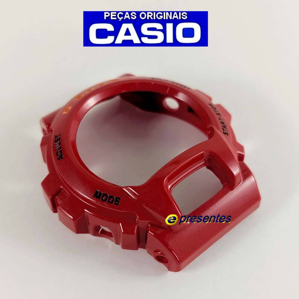 Bezel Capa DW-6900cb-4 Vermelho Verniz Casio G-Shock - E-Presentes