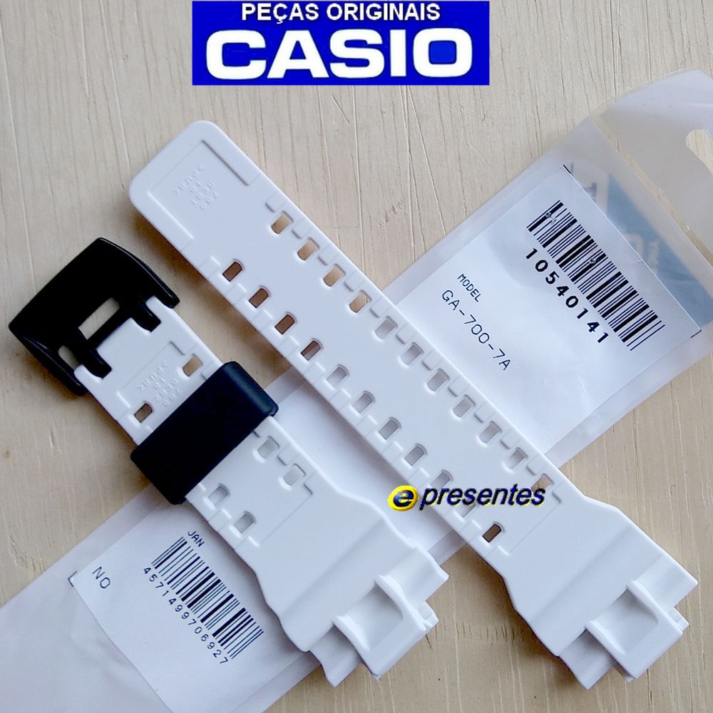 GA-700-7a Pulseira Casio G-shock Resina Branco - 100% original  - E-Presentes