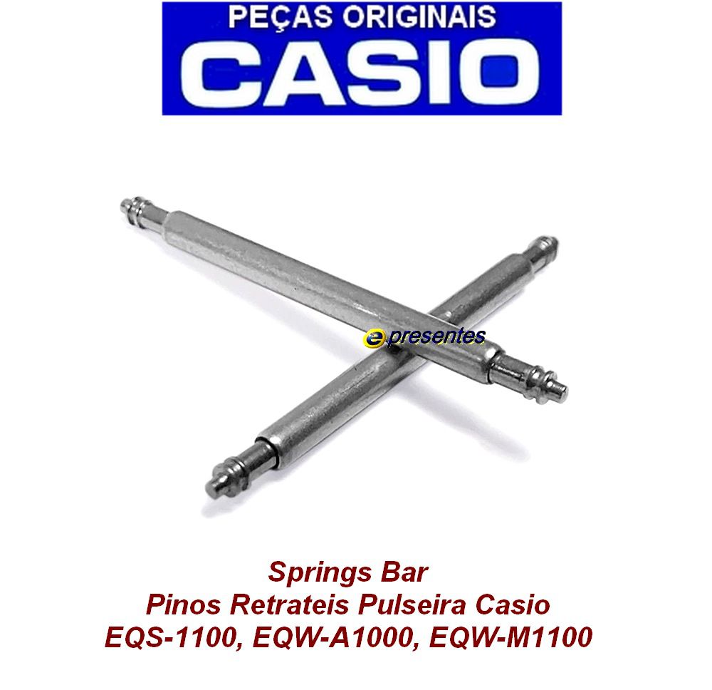 Pino Retratil Pulseira Casio (Springs Bar) EQS-1100, EQW-A1000, EQW-M1100  - E-Presentes