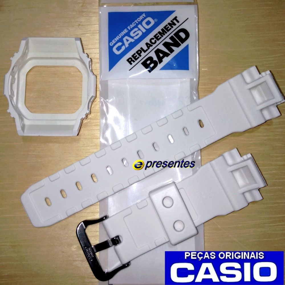 Pulseira + Bezel Casio G-Shock GLX-5600-7 G-lide Branco Brilhante - E-Presentes